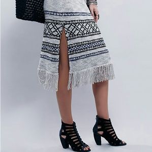 Free People Fringe Sweater Skirt